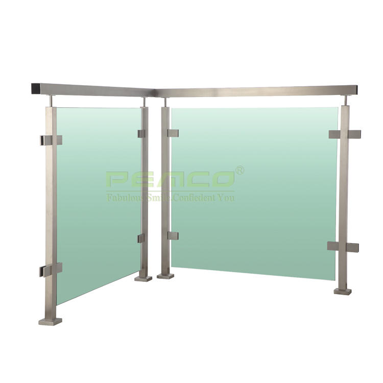 PJ-437 Balcony Square Glass Balustrade Stainless Steel Glass Clamp Railing
