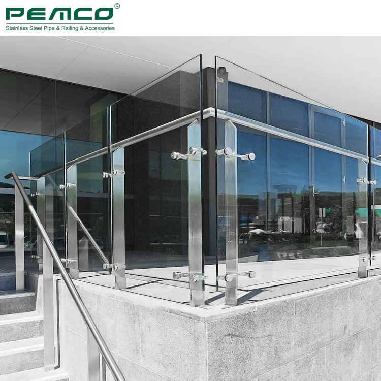 PJ-A046 Balcony Post Balustrade Handrals Stainless Steel Glass Spider Railing