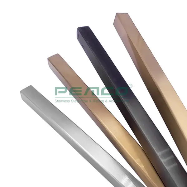 PJ-EC001 Multicolour Tube Stair Stainless Steel Pvd Rose Gold Color Pipe