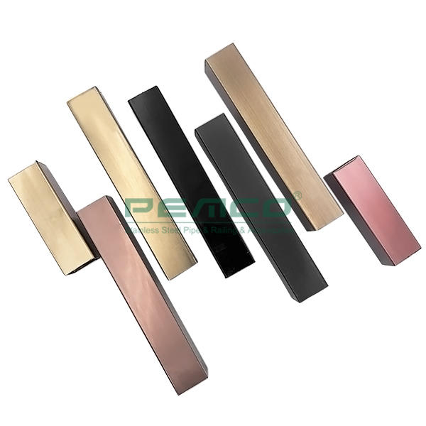 PJ-EC001 Multicolour Tube Stair Stainless Steel Pvd Rose Gold Color Pipe