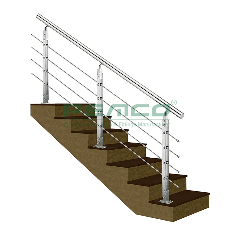 PJ-A001 Modern Design Stainless Steel Double Pipe Balustrade