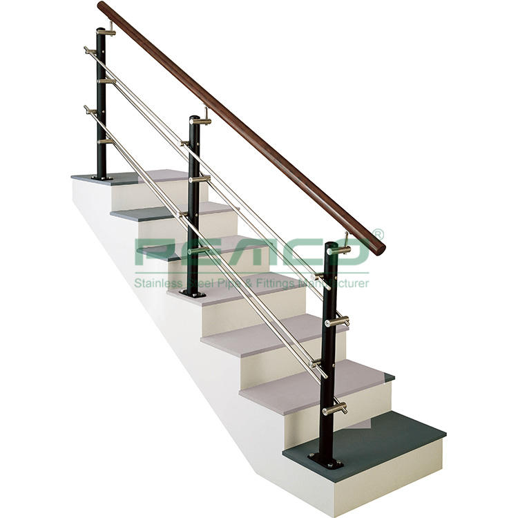 PJ-A124 New Deaign Staircase Stainless Steel Pipe Railing Design