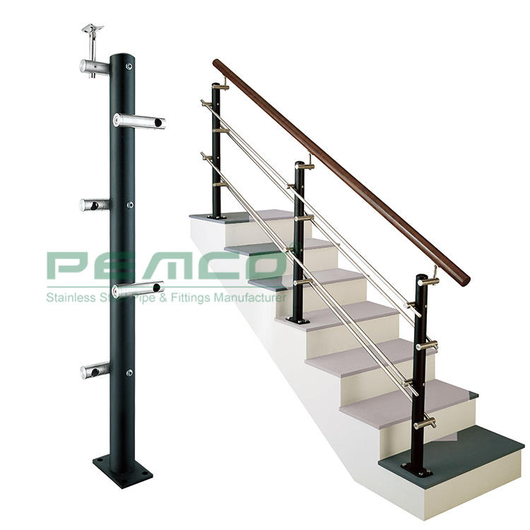 PJ-A124 New Deaign Staircase Stainless Steel Pipe Railing Design