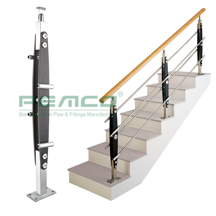 PJ-A129 Indoor Home Stair Stainless Steel Tube Pipe Railing Post Design