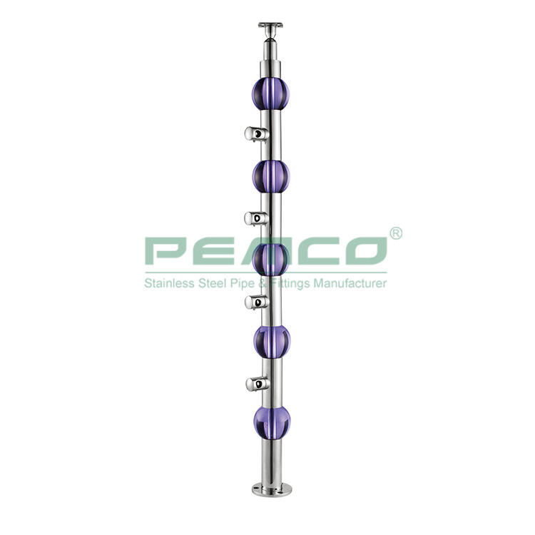 PJ-A260 Acrylic Ball With Stainless Steel Tube Railing Post Design