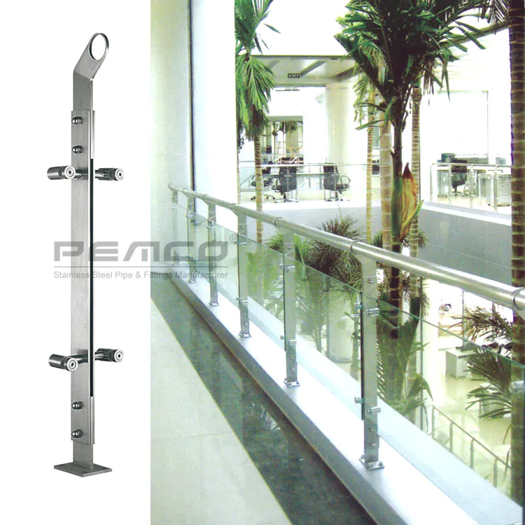 PJ-A018 SS Modern Outdoor Stainless Steel Tempered Glass Railing System