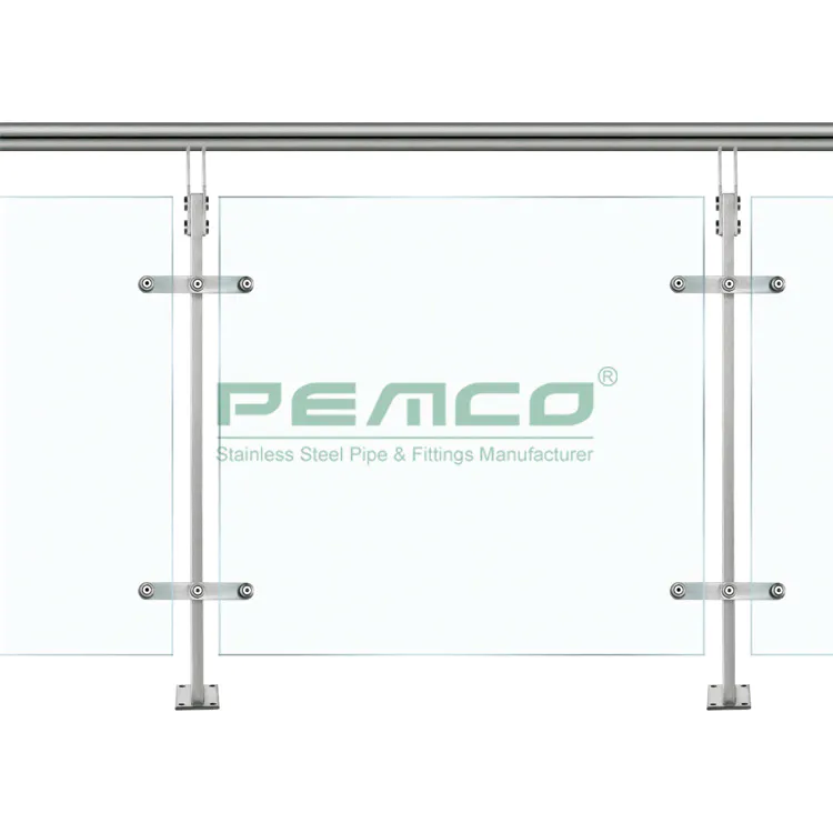 PJ-A266 Modern Design Stainless Steel Tempered Glass Porch Railing Design