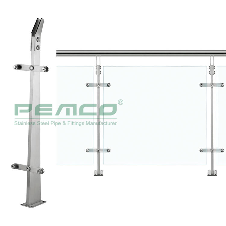 PJ-A266 Modern Design Stainless Steel Tempered Glass Porch Railing Design