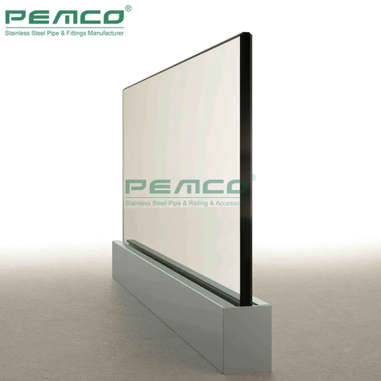 PJ-A601 Exterior Veranda Glass Balustrade Balcony Aluminum Base Shoe Glass Railing Manufacturer