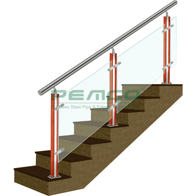 PJ-A172 Wholesale Stainless Steel Balustrade Tempered Glass Stair Railing Cost