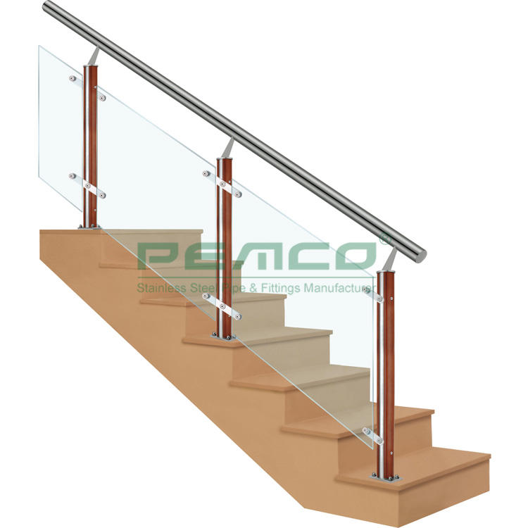 PJ-A221 Modern Blacony Balustrade Stainless Steel 10-12 MM Glass Railing System