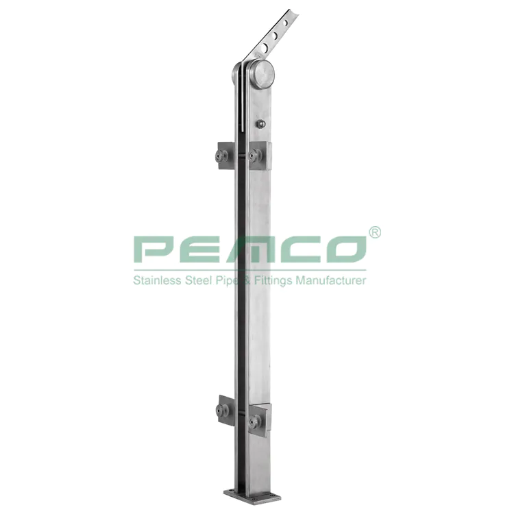 PJ-A052 304 316 Stainless Steel Tempered Glass Terrace Railing Post Price