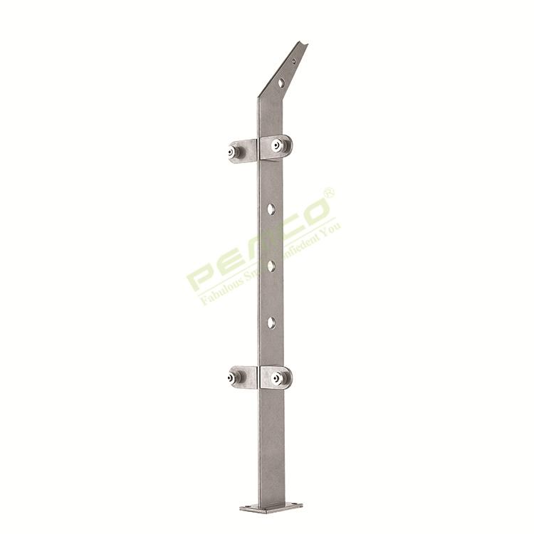 PJ-A085 Outdoor Single Plate 304 316 Stainless Steel Glass Terrace Railing Post