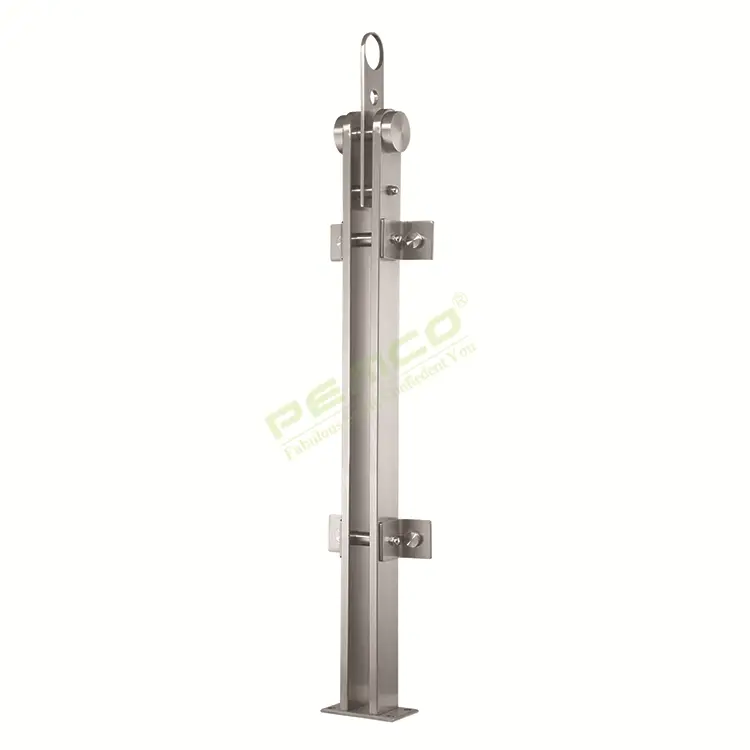 PJ-A162 Balcony Stainless Steel Square Glass Clamp Glass Railing Post Design