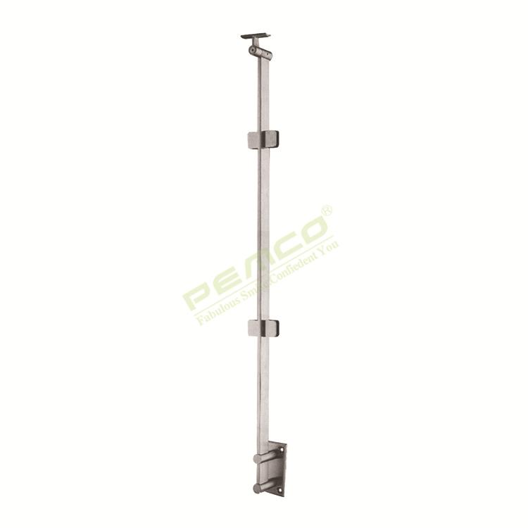 PJ-A230 Side Mounted Stainless Steel Square Glass Clamp Railing Post Design