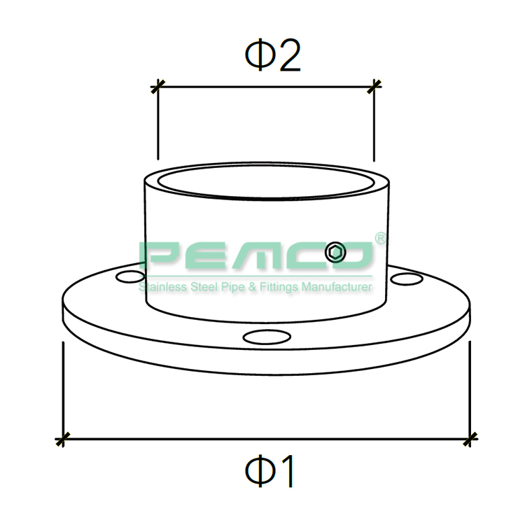 PEMCO Stainless Steel handrail flange for business for stair-1