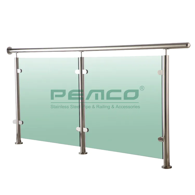 PJ-A337 Balcony Post Balustrade Stainless Steel Glass Railing