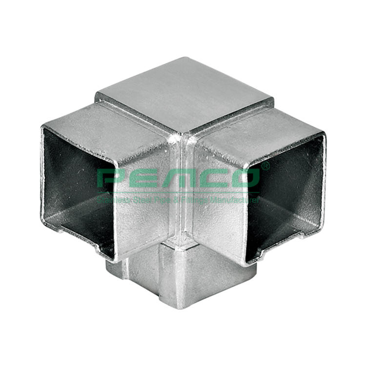 PJ-B300-F2 Inox Pipe Square Joint 3 Way Tube Connector In China