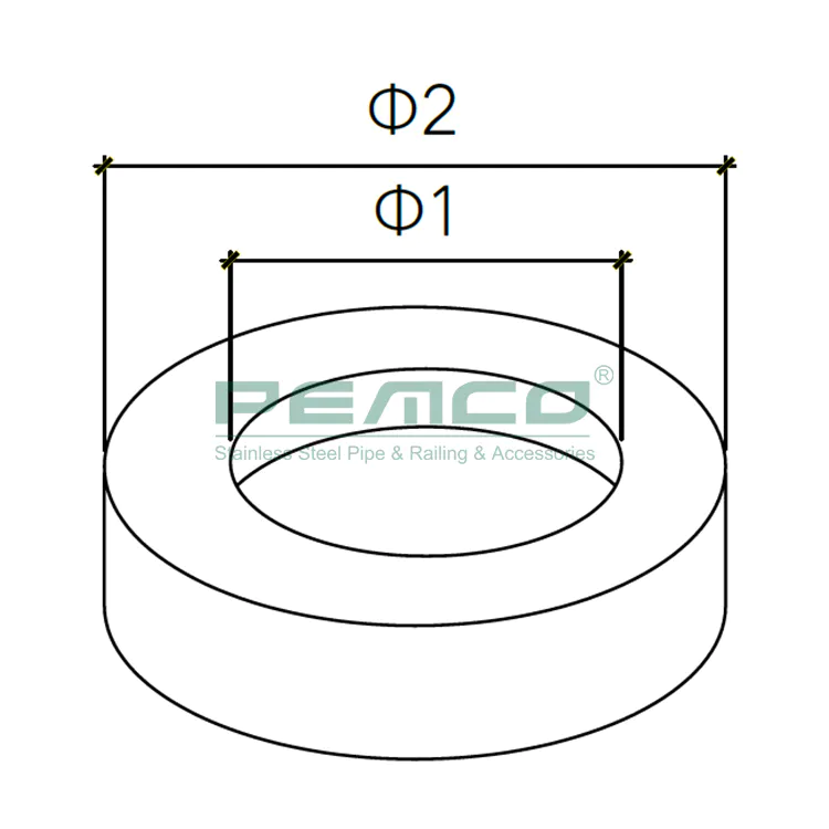 PJ-C114 Round Stainless Steel Handrail Base Plate Cover Price