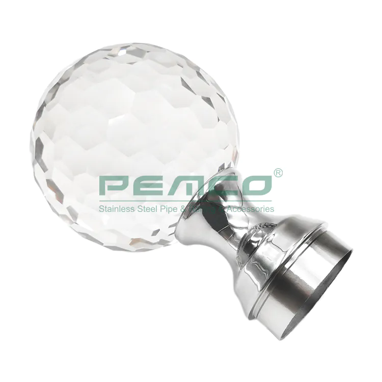 PJ-B296C Inox 304 316 Acrylic Ball Base Casting Handrail Ball Top