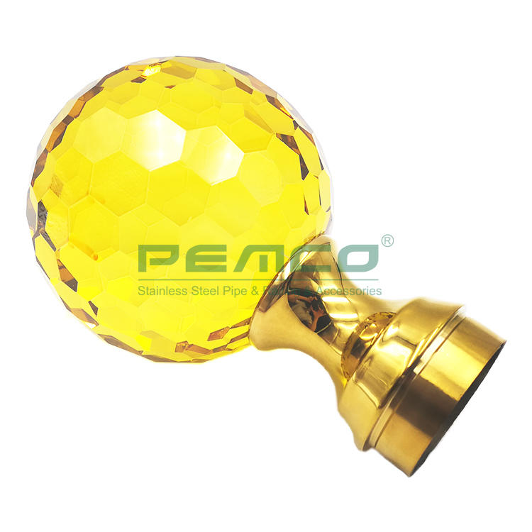PJ-B296C Inox 304 316 Acrylic Ball Base Casting Handrail Ball Top