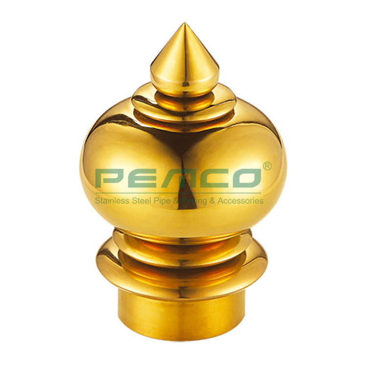 PJ-C100 Handrail Pipe Gold Ball Top Decorative Casting Railing Ball Base