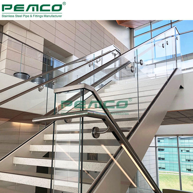 PJ-A601 Stair Framless Glass Balustrade Aluminum Base Shoe Glass Railing
